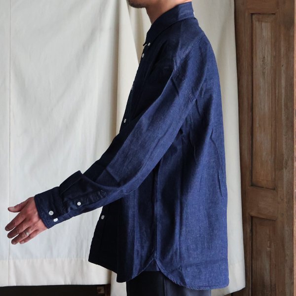 画像10: 「備中備後」 KAIHARA DENIM®(8オンス) カイハラデニム ボタンダウン ボクシーAライン 長袖シャツ【MADE IN JAPAN】『日本製』【送料無料】/ Upscape Audience