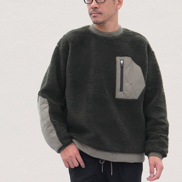 画像11: 【Lanificio Becagli(ベッカリー)】トスカーナボア クルーネックプルオーバージャケット【MADE IN JAPAN】『日本製』【送料無料】/ Upscape Audience