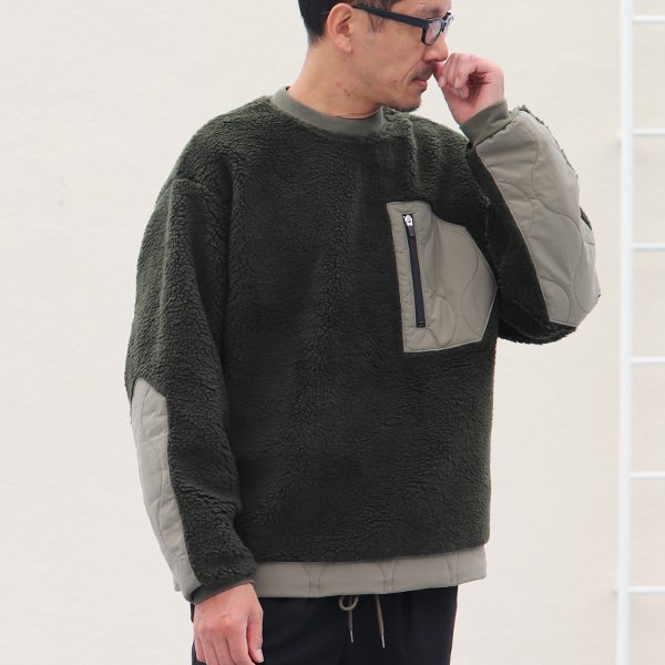 画像3: 【Lanificio Becagli(ベッカリー)】トスカーナボア クルーネックプルオーバージャケット【MADE IN JAPAN】『日本製』【送料無料】/ Upscape Audience