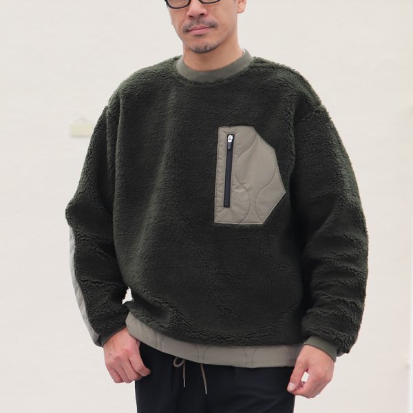 画像4: 【Lanificio Becagli(ベッカリー)】トスカーナボア クルーネックプルオーバージャケット【MADE IN JAPAN】『日本製』【送料無料】/ Upscape Audience