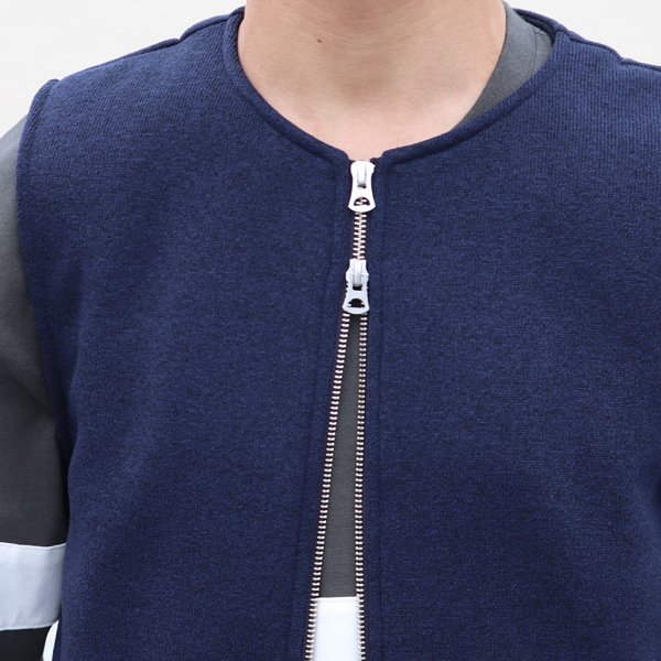 画像15: セーターフリース メランジ ノーカラーZIPベスト【MADE IN JAPAN】『日本製』 / Upscape Audience