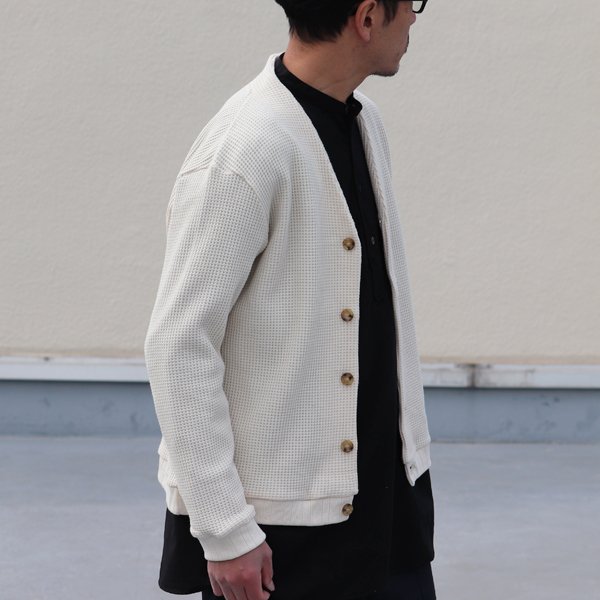 画像5: ビッグワッフル モックVネック カーディガン【MADE IN JAPAN】『日本製』 / Upscape Audience