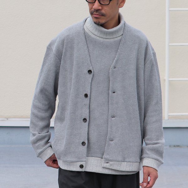 画像11: ビッグワッフル モックVネック カーディガン【MADE IN JAPAN】『日本製』 / Upscape Audience