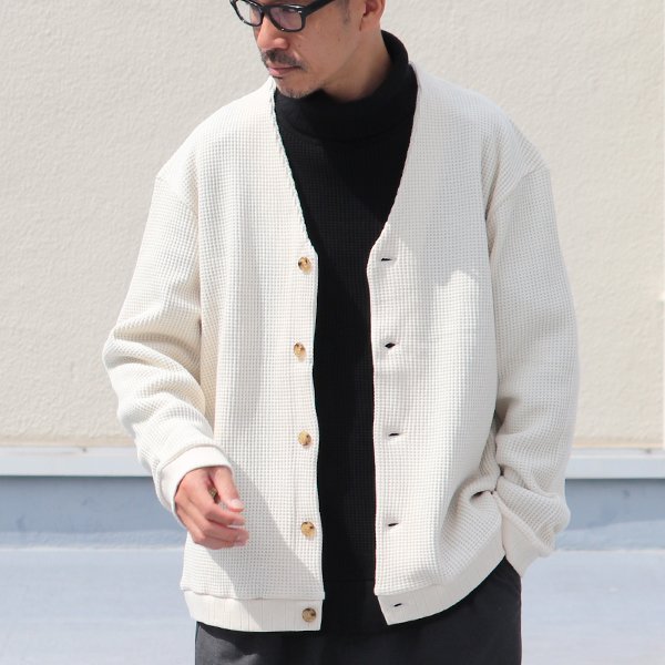 画像15: ビッグワッフル モックVネック カーディガン【MADE IN JAPAN】『日本製』 / Upscape Audience