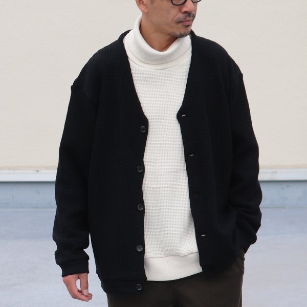 画像6: ビッグワッフル モックVネック カーディガン【MADE IN JAPAN】『日本製』 / Upscape Audience