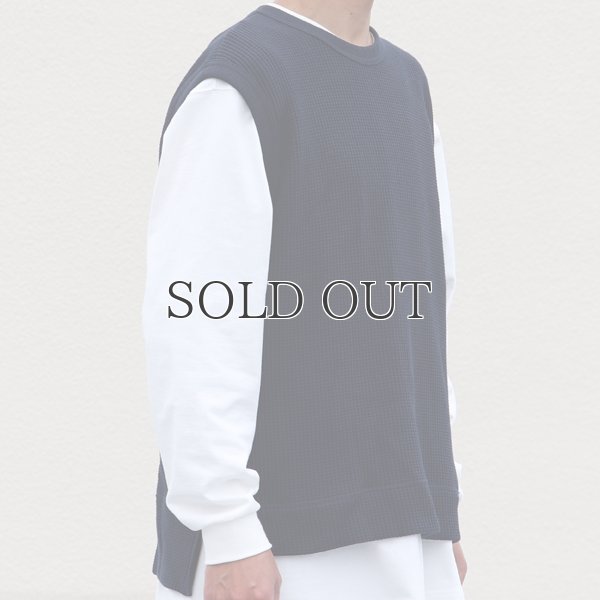 画像6: ビッグワッフル クルーネック サイドスリットポケ付ベスト【MADE IN JAPAN】『日本製』【送料無料】 / Upscape Audience