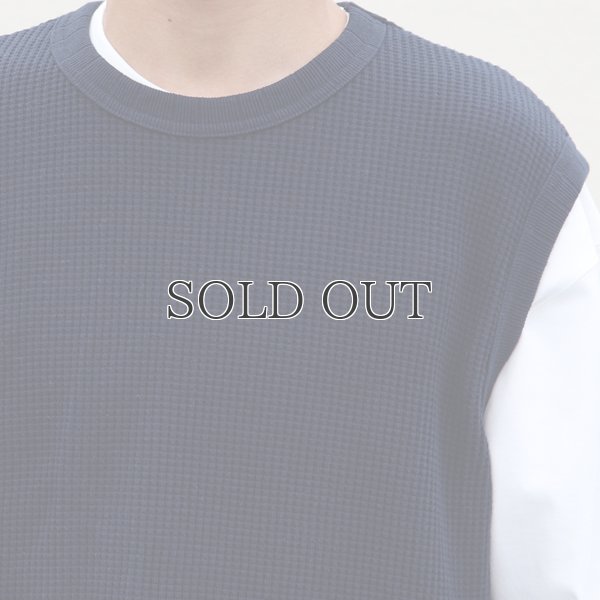 画像7: ビッグワッフル クルーネック サイドスリットポケ付ベスト【MADE IN JAPAN】『日本製』【送料無料】 / Upscape Audience