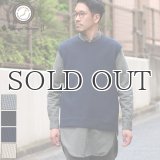 ビッグワッフル クルーネック サイドスリットポケ付ベスト【MADE IN JAPAN】『日本製』【送料無料】 / Upscape Audience