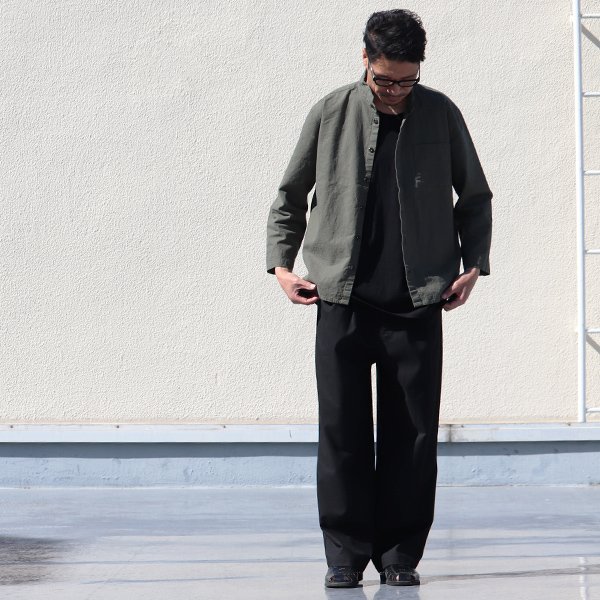 画像8: ソフトリネンコットンキャンバススタンドスモールカラーシャツジャケット【MADE IN JAPAN】『日本製』/ Upscape Audience