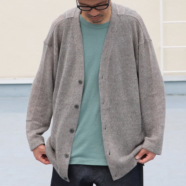 画像9: リネンMIX 引き揃え天竺 Vネックカーディガン【MADE IN JAPAN】『日本製』 / Upscape Audience