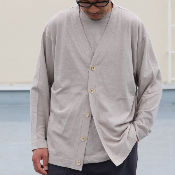 画像3: PREMIERE LINEN(プレミアリネン)コットン天竺 Vネックカーディガン【MADE IN JAPAN】『日本製』 / Upscape Audience