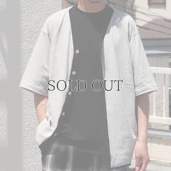 画像2: 粗挽き天竺 ツートン ハーフスリーブ ベースボールカーディガン【MADE IN JAPAN】『日本製』/ Upscape Audience