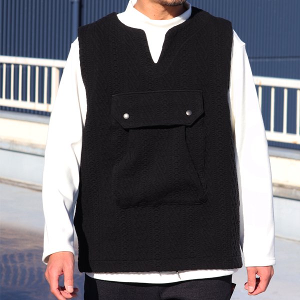 画像12: 「尾州」コットンキルト ビックポケット キーネックベスト【MADE IN JAPAN】『日本製』 / Upscape Audience