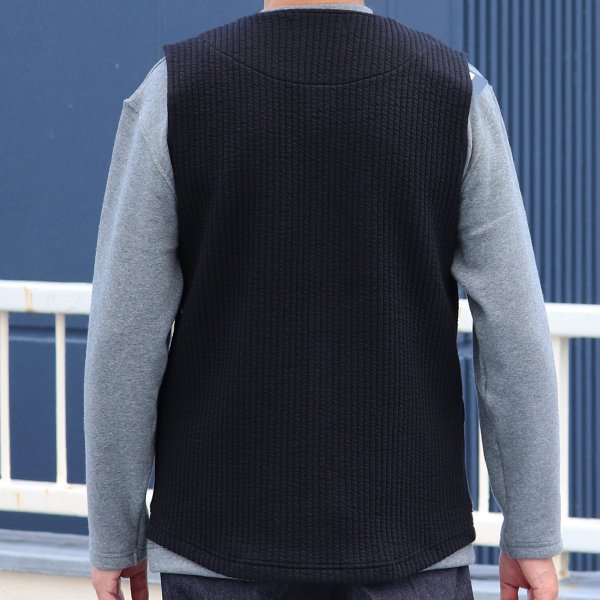 画像34: 「尾州」コットンキルト ノーカラースナップベスト【MADE IN JAPAN】『日本製』 / Upscape Audience