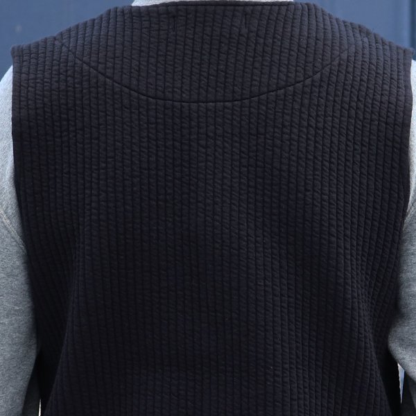 画像37: 「尾州」コットンキルト ノーカラースナップベスト【MADE IN JAPAN】『日本製』 / Upscape Audience