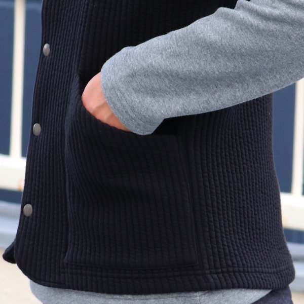 画像38: 「尾州」コットンキルト ノーカラースナップベスト【MADE IN JAPAN】『日本製』 / Upscape Audience