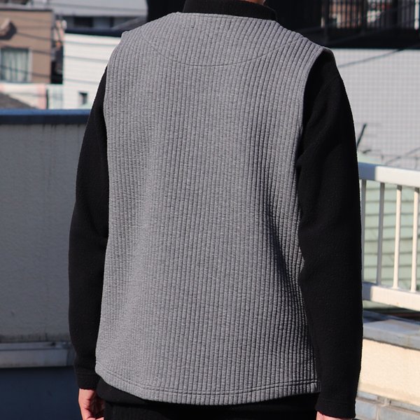 画像24: 「尾州」コットンキルト ノーカラースナップベスト【MADE IN JAPAN】『日本製』 / Upscape Audience