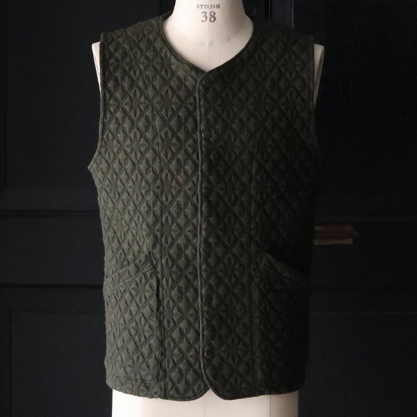 画像10: 「尾州」コットンキルト ノーカラースナップベスト【MADE IN JAPAN】『日本製』 / Upscape Audience