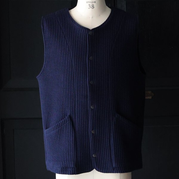 画像14: 「尾州」コットンキルト ノーカラースナップベスト【MADE IN JAPAN】『日本製』 / Upscape Audience