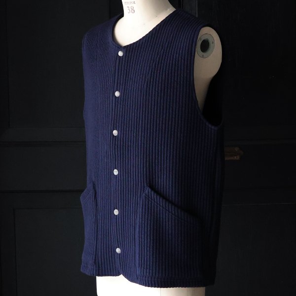 画像15: 「尾州」コットンキルト ノーカラースナップベスト【MADE IN JAPAN】『日本製』 / Upscape Audience