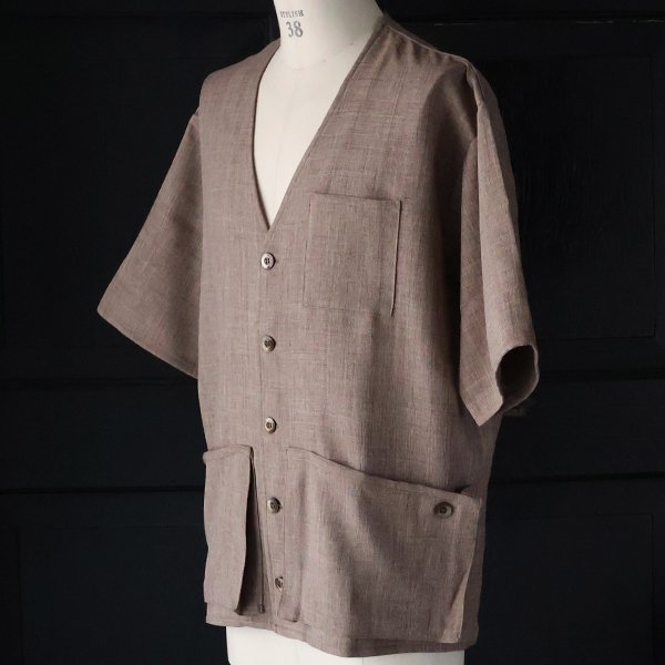 画像7: Naturemier™️(ナチュレミア)TECH リネンライク メランジクロス ハーフスリーブ ハンティングジャケット『MADE IN JAPAN』『日本製』【送料無料】Upscape Audience