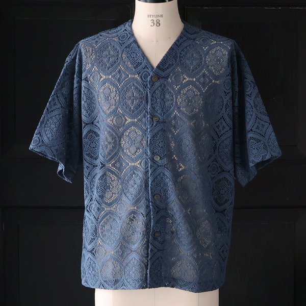 画像12: 「北陸」杢調ジャガードレース ハーフスリーブ ベース ボールカーディガン【MADE IN JAPAN】『日本製』/ Upscape Audience