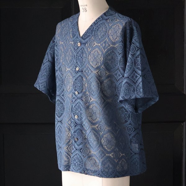 画像13: 「北陸」杢調ジャガードレース ハーフスリーブ ベース ボールカーディガン【MADE IN JAPAN】『日本製』/ Upscape Audience