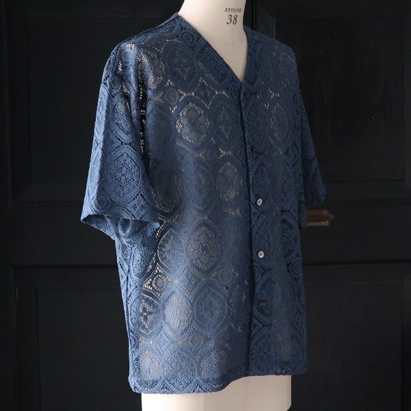 画像16: 「北陸」杢調ジャガードレース ハーフスリーブ ベース ボールカーディガン【MADE IN JAPAN】『日本製』/ Upscape Audience