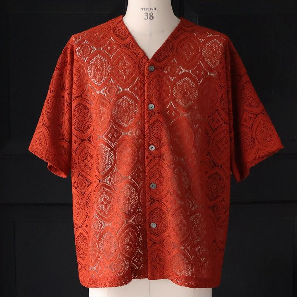 画像6: 「北陸」杢調ジャガードレース ハーフスリーブ ベース ボールカーディガン【MADE IN JAPAN】『日本製』/ Upscape Audience