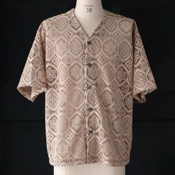 画像8: 「北陸」杢調ジャガードレース ハーフスリーブ ベース ボールカーディガン【MADE IN JAPAN】『日本製』/ Upscape Audience