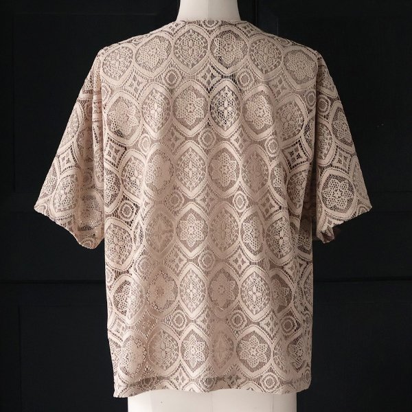 画像9: 「北陸」杢調ジャガードレース ハーフスリーブ ベース ボールカーディガン【MADE IN JAPAN】『日本製』/ Upscape Audience