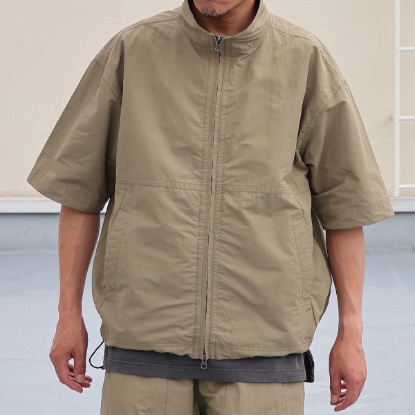 画像3: 綿ナイロンギャバ スタンドZIP ハーフスリーブ シャツジャケット / Audience