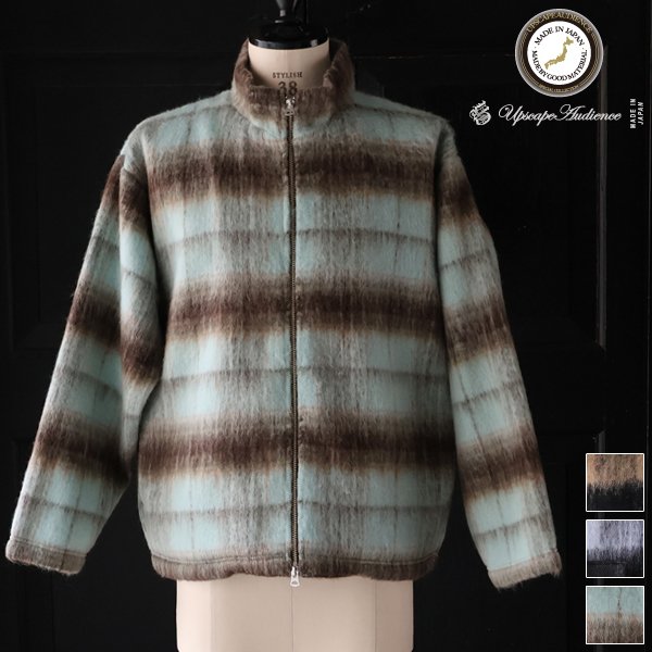 画像1: ECOLANA(エコラーナ) シャギーチェック スタンド ZIP ジャケット【MADE IN JAPAN】『日本製』【送料無料】 / Upscape Audience