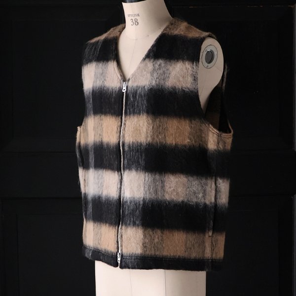 画像7: ECOLANA シャギーチェック ノーカラー ZIP ベスト【MADE IN JAPAN】『日本製』【送料無料】 / Upscape Audience