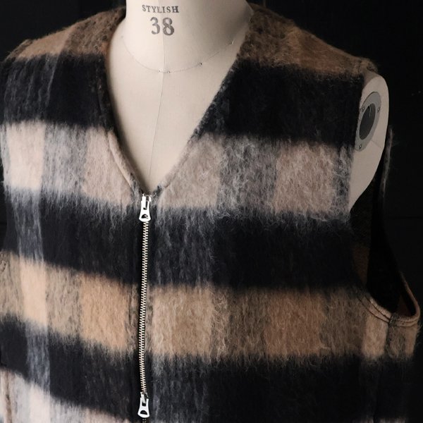 画像11: ECOLANA シャギーチェック ノーカラー ZIP ベスト【MADE IN JAPAN】『日本製』【送料無料】 / Upscape Audience