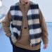 画像3: ECOLANA シャギーチェック ノーカラー ZIP ベスト【MADE IN JAPAN】『日本製』【送料無料】 / Upscape Audience (3)