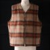 画像3: ECOLANA シャギーチェック ノーカラー ZIP ベスト【MADE IN JAPAN】『日本製』【送料無料】 / Upscape Audience (3)
