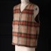 画像4: ECOLANA シャギーチェック ノーカラー ZIP ベスト【MADE IN JAPAN】『日本製』【送料無料】 / Upscape Audience (4)