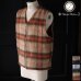 画像5: ECOLANA シャギーチェック ノーカラー ZIP ベスト【MADE IN JAPAN】『日本製』【送料無料】 / Upscape Audience (5)