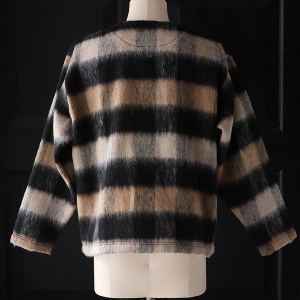 画像9: ECOLANA(エコラーナ) シャギーチェック ノーカラー スナップ ジャケット【MADE IN JAPAN】『日本製』【送料無料】 / Upscape Audience