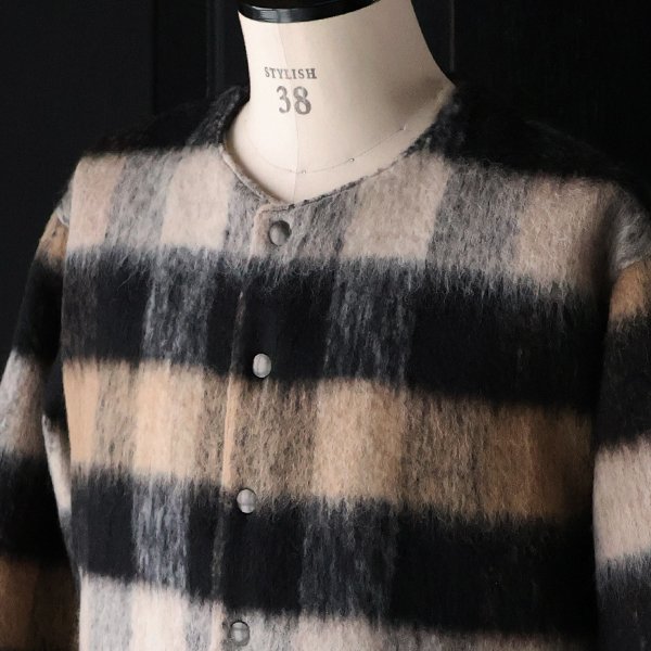 画像11: ECOLANA(エコラーナ) シャギーチェック ノーカラー スナップ ジャケット【MADE IN JAPAN】『日本製』【送料無料】 / Upscape Audience