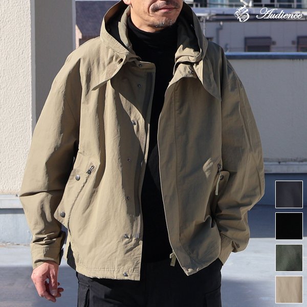 画像1: 綿ナイロン 高密度ポプリン 脱着フード付き M-65 ショート モッズコート【送料無料】 / Audience