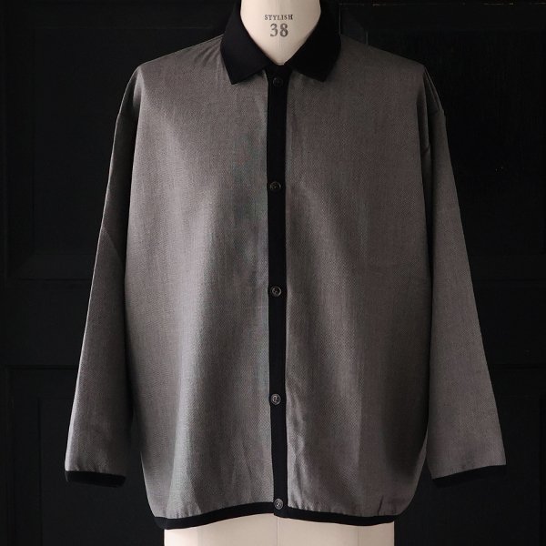 画像2: LANATEC® (ラナテック) TECH シャンブレーシャークスキン ポロカーディガン【MADE IN JAPAN】『日本製』【送料無料】/ Upscape Audience