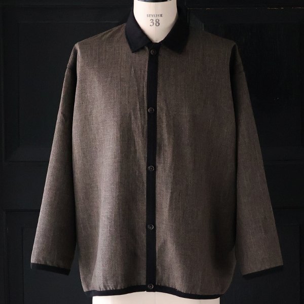 画像4: LANATEC® (ラナテック) TECH シャンブレーシャークスキン ポロカーディガン【MADE IN JAPAN】『日本製』【送料無料】/ Upscape Audience