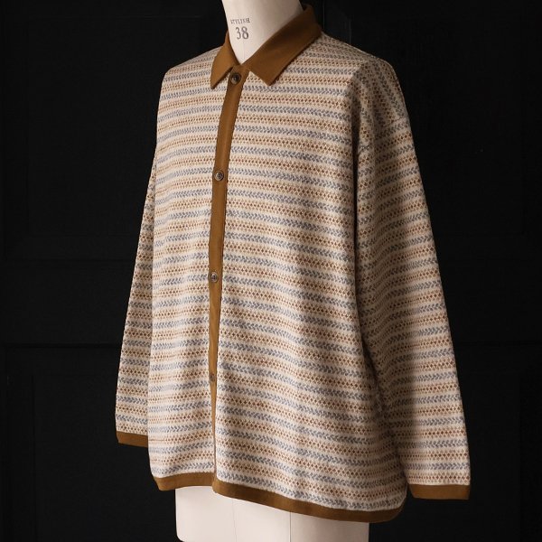 画像9: 「尾州」JAZZネップ マルチカラー ジャガード ポロニットソー カーディガン【MADE IN JAPAN】『日本製』 / Upscape Audience