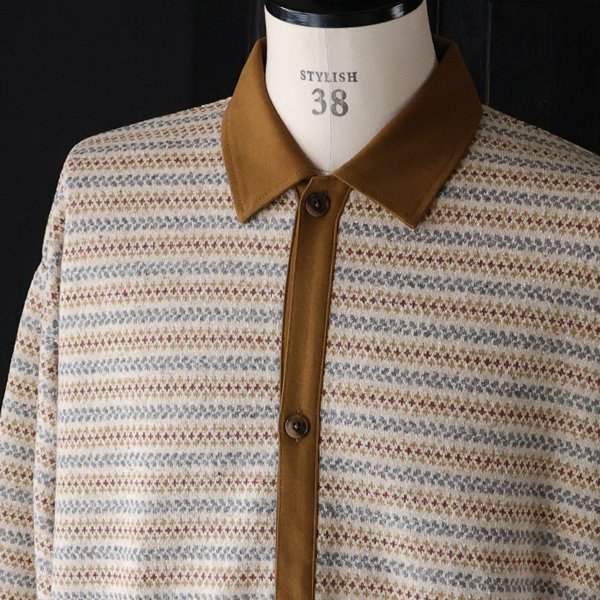 画像13: 「尾州」JAZZネップ マルチカラー ジャガード ポロニットソー カーディガン【MADE IN JAPAN】『日本製』 / Upscape Audience