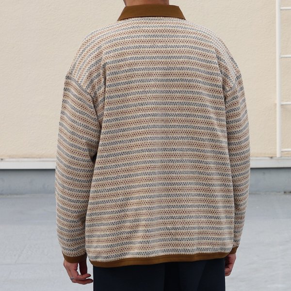 画像5: 「尾州」JAZZネップ マルチカラー ジャガード ポロニットソー カーディガン【MADE IN JAPAN】『日本製』 / Upscape Audience