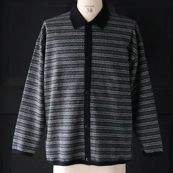 画像6: 「尾州」JAZZネップ マルチカラー ジャガード ポロニットソー カーディガン【MADE IN JAPAN】『日本製』 / Upscape Audience