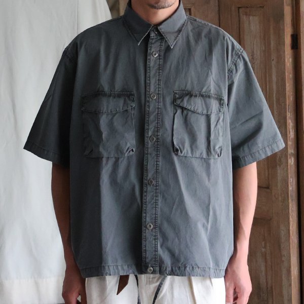 画像11: ピグメント 馬布 (ホースクロス) ドローコード バルーン ハーフスリーブ ワークシャツ / Audience