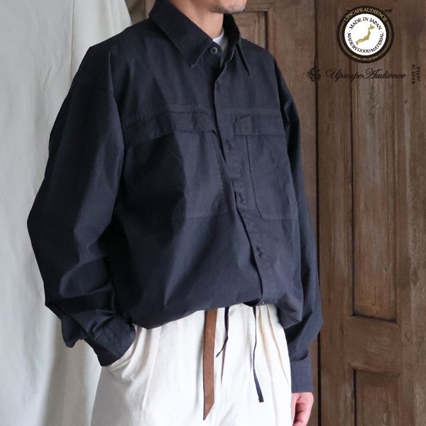 画像1: ピグメント 馬布 (ホースクロス) ドローコード バルーン ユーティリティーシャツジャケット / Audience